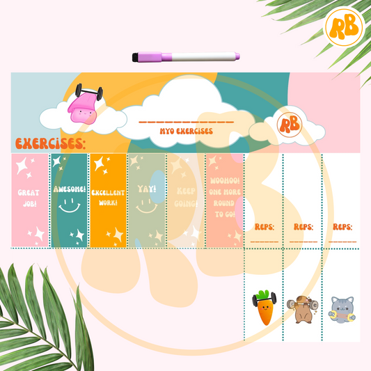 Daily Exercise Tracking Chart (Laminated)